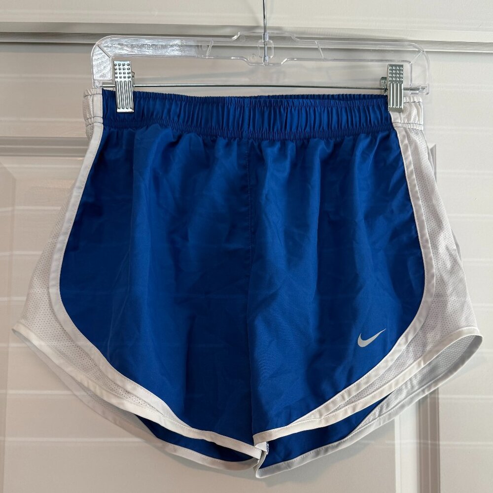 Nike Blue and White Dri-Fit Shorts Size Medium Good Condition